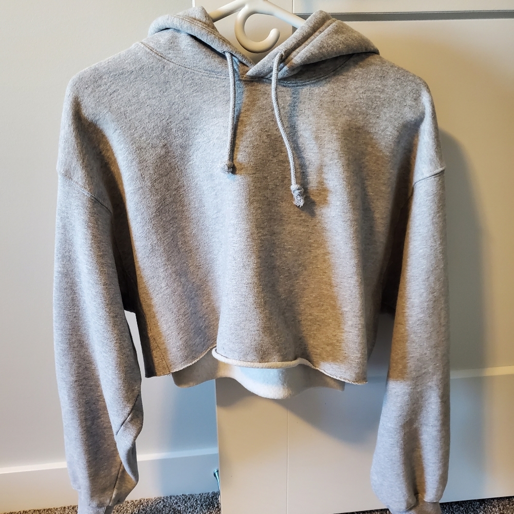 TNA Cropped Gray Hoodie